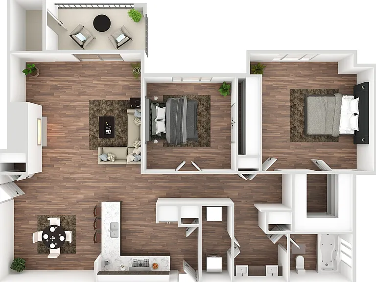 2 Bedroom | 1 Bath | 956 SF (Attached Garage Available) 2 Bedroom | 1 Bath | 956 SF (Attached Garage Available)