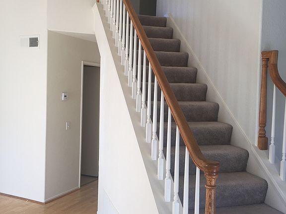 Newly carpeted staircase