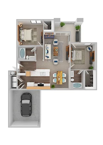 Floor plan The Napa w/ 1-Car Attached Gar