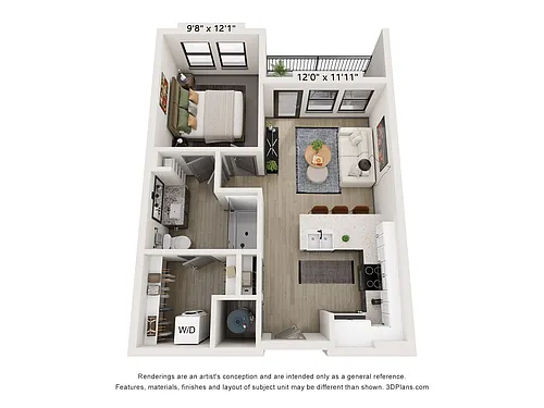 Floor plan A1 (1 Bedroom)