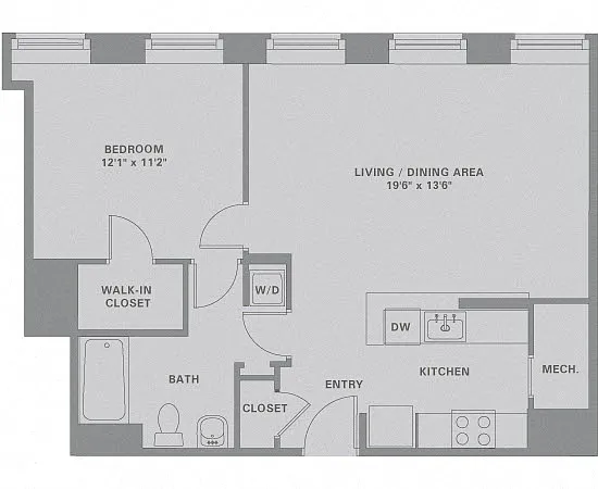 Floor plan 1 Bed/1 Bath-A7