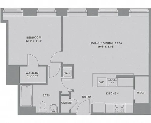 Floor plan 1 Bed/1 Bath-A7
