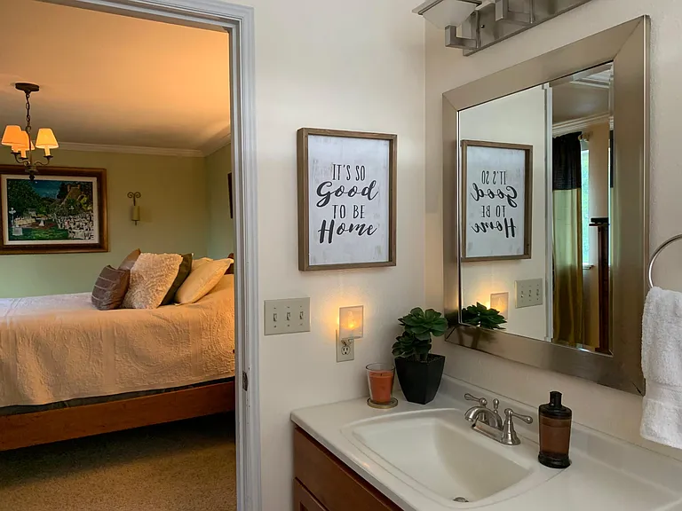 Master and bathroom with walk in closet