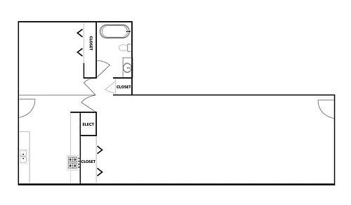 Floor plan 1 Bed 1 Bath
