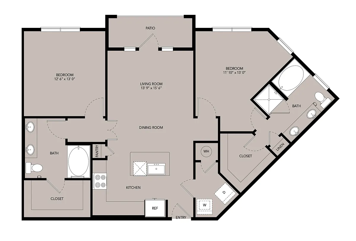 Floor plan B2-1166sf