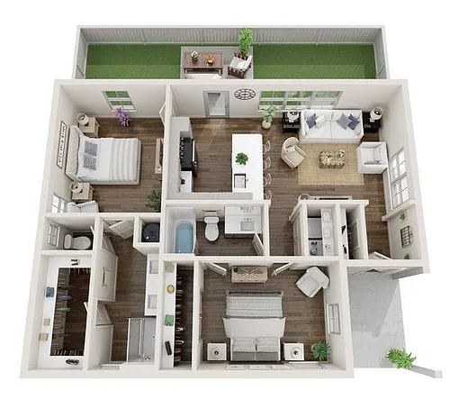 Floor plan 2 Bed Birch Twin