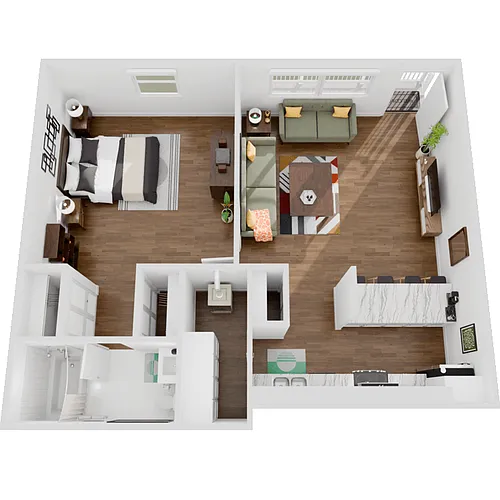 Floor plan 1 Bed 1 Bath