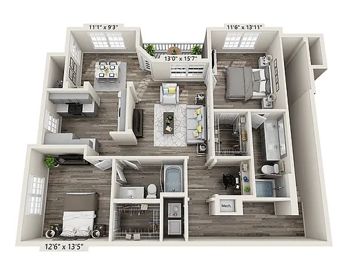 Floor plan Plan H2 (B2D)