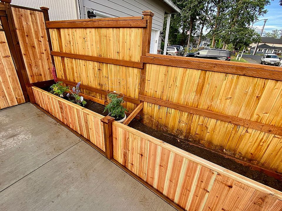 Fenced with custom planter