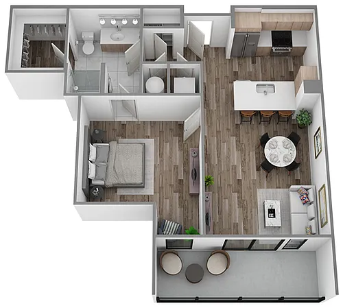 Floor plan A2 One Bedroom
