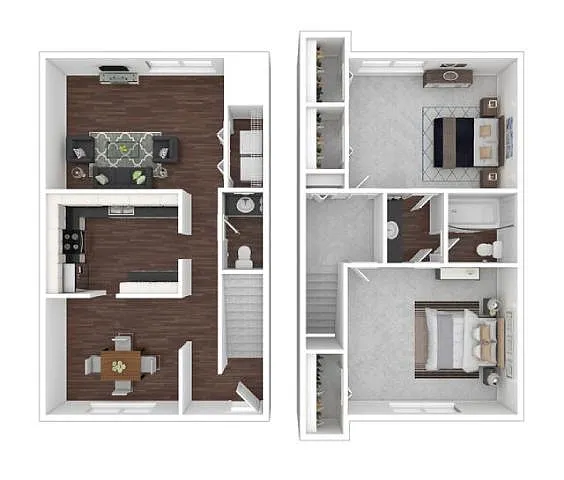 Floor plan 2 Bedroom 1.5 Bathroom