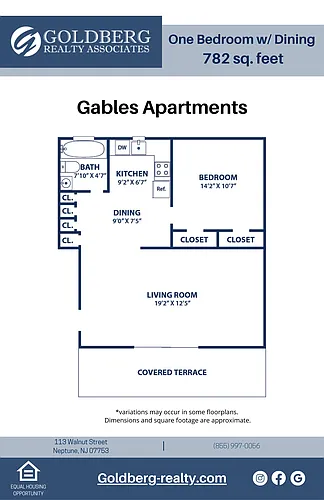 Floor plan One Bedroom w/ Dining Area