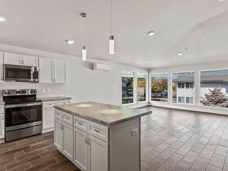Renovated unit kitchen at Lakeside Apartments