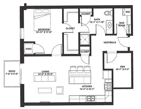 Floor plan 2-D Plus Den