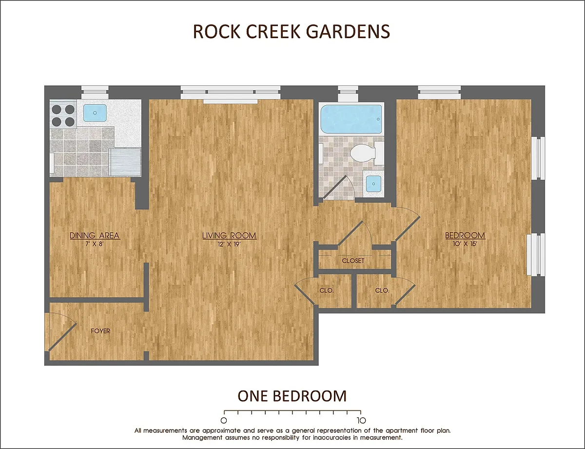 Floor plan One Bedroom Large