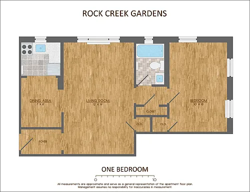 Floor plan One Bedroom Large