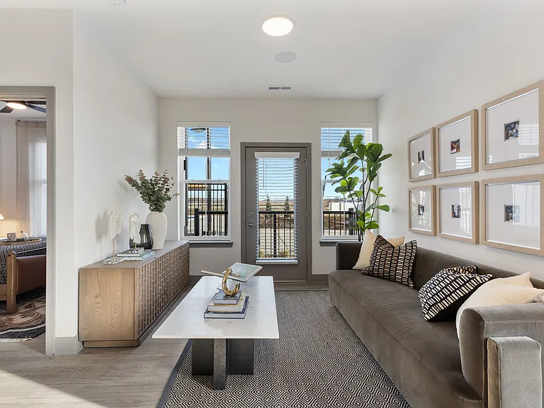 Model Apartment Living Room at Montage
