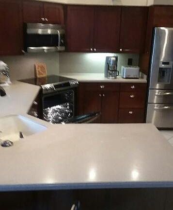 Kitchen open to living area.