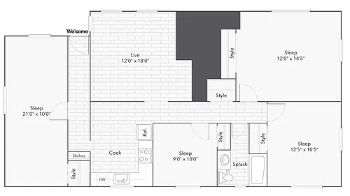 Floor plan Erie Renovated