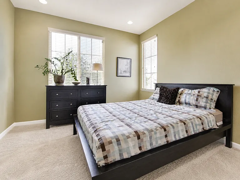 Comfortable secondary bedroom.