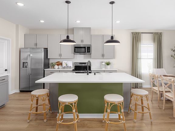 Kitchen with pendant lights