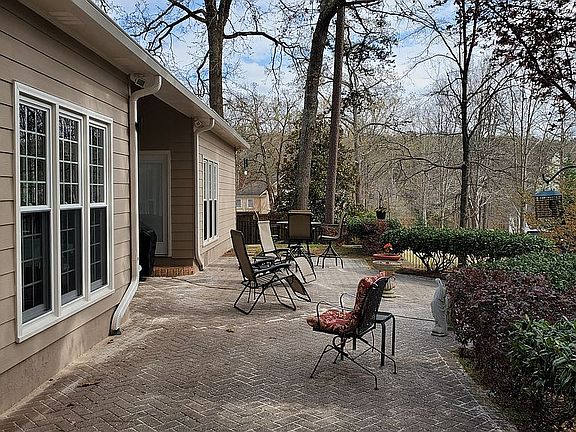Brick patio with firepit
