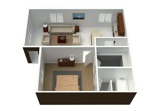 Floor plan 1 Bedroom, 1 Bathroom