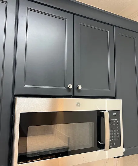 Brand new navy cabinets wiuth Microwave