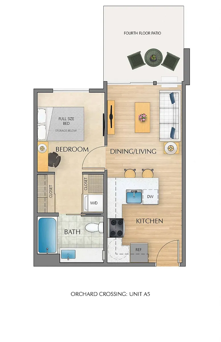 Floor plan 1X1 A