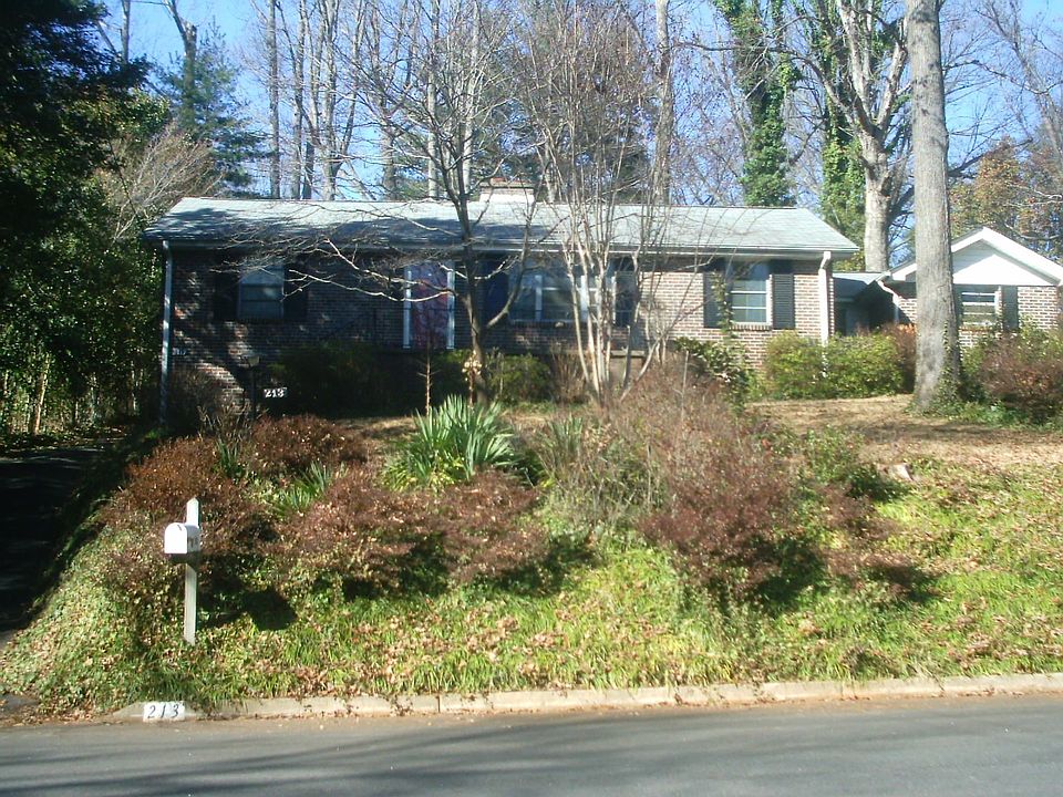 Front yard, with lots of landscaping.