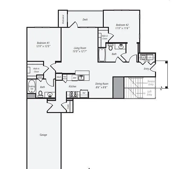 Floor plan 2x2C