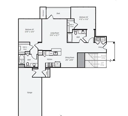 Floor plan 2x2C
