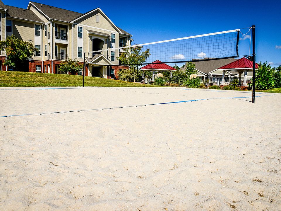 Sand volleyball court.