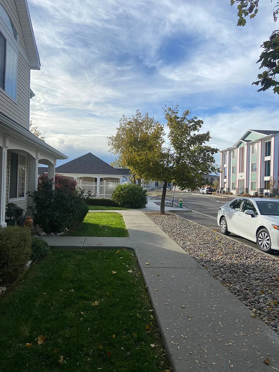 Looking West Thunder Mt. Drive, Private Street, permitted parking. This area is very pleasant and safe. - 2457 Thunder Mountain Dr #221