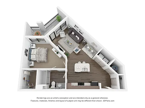 Floor plan A3 (1 Bedroom)