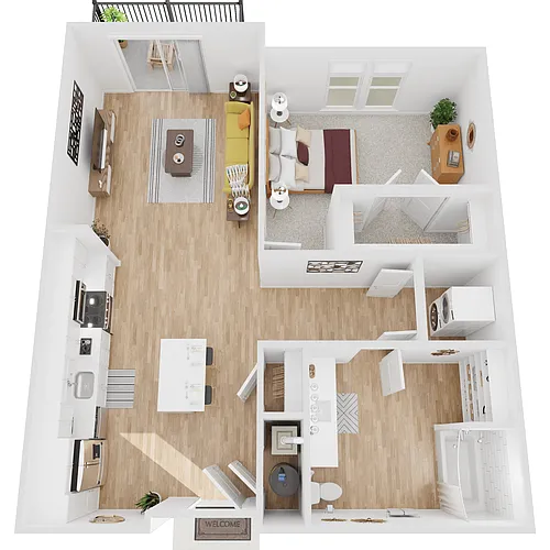 Floor plan A2 | 1 Bed | 1 Bath