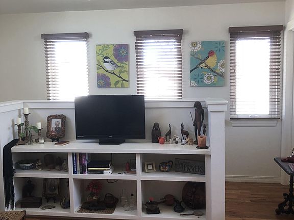 Upstairs built bookshelves