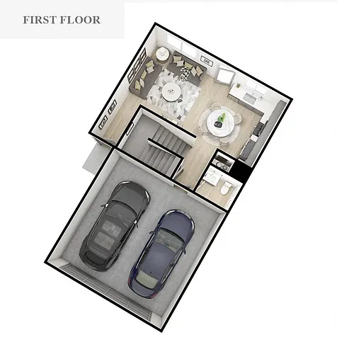 Floor plan Denali 2-Bed w/Unfinished Basement