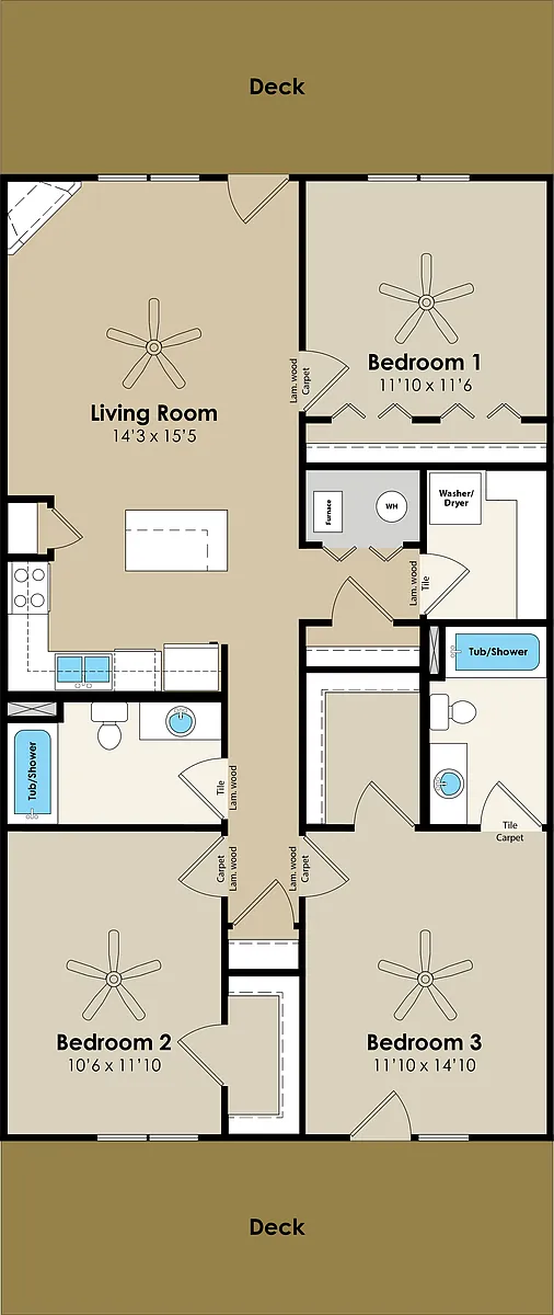 Floor plan 3x2 Timber - 640 &amp; 600 Bldg