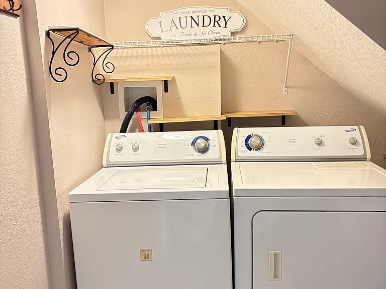 A washer and dryer are provided as bonus appliances.