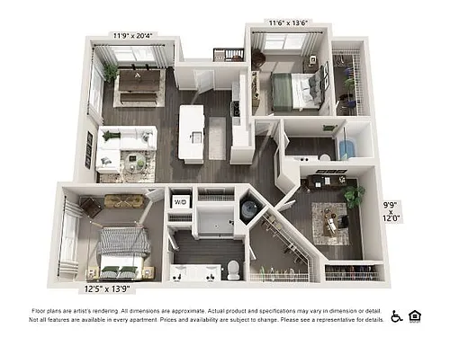 Floor plan Two-Bedroom Apartment (B5)