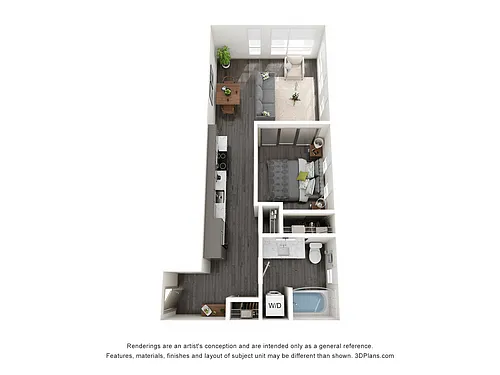 Floor plan Open 1 Bedroom B