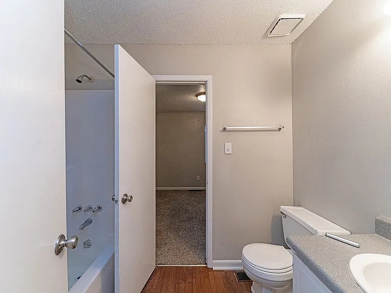 Bright bathroom with bathtub