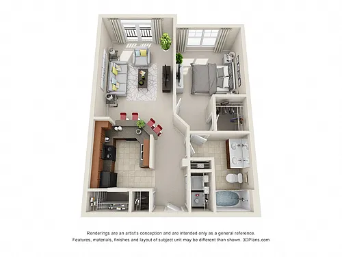 Floor plan Village Green Flats 736