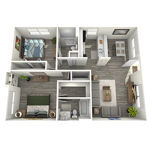 Floor plan B1 | 2 Bed | 2 Bath | Classic