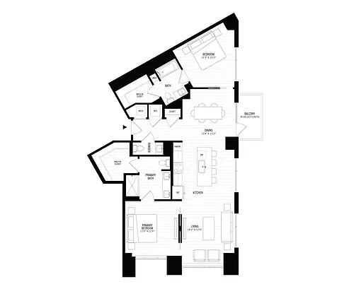 Floor plan 2 Bed/2.5 Bath-B4