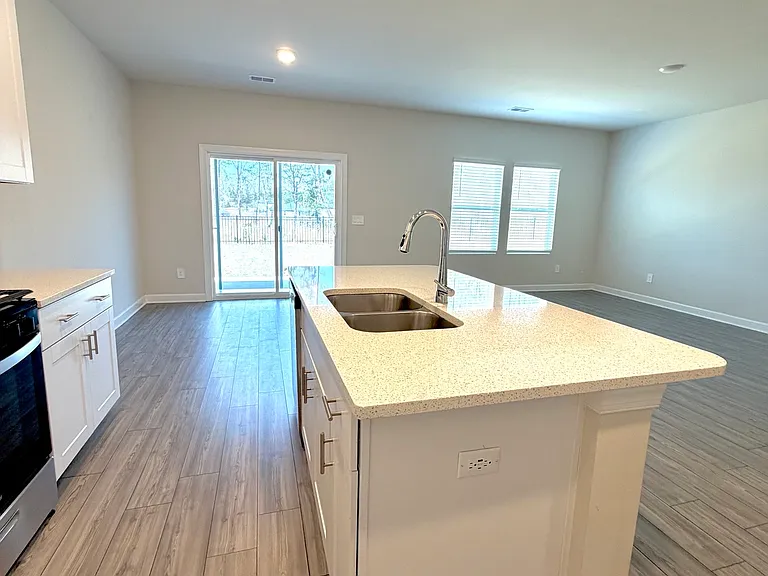 Plenty of natural light. Large kitchen island