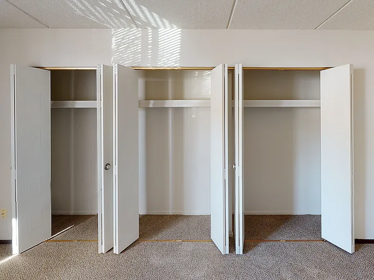 Wall-to-wall closets in select homes