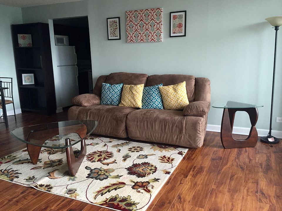 Huge 775 Sf condo with large living room and balcony attached.