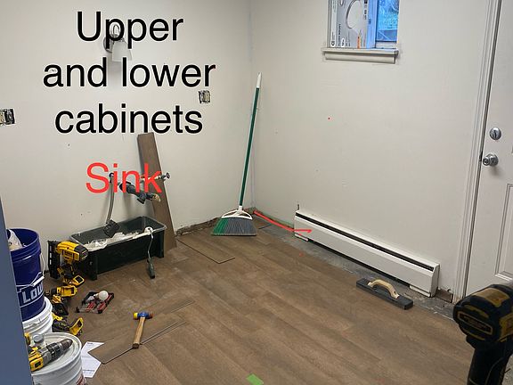 Kitchen 

Remaining work to complete: window replacement, cabinets, wall trim, paint touchup